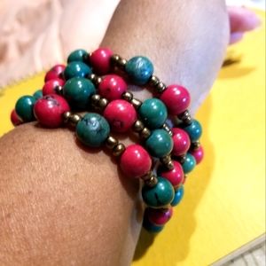 Red & Green Wrap Bracelet #2